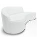 Sofá Living  3 Lugares 210cm Braço Esquerdo Mozart D06 Sintético Branco - Mpozenato