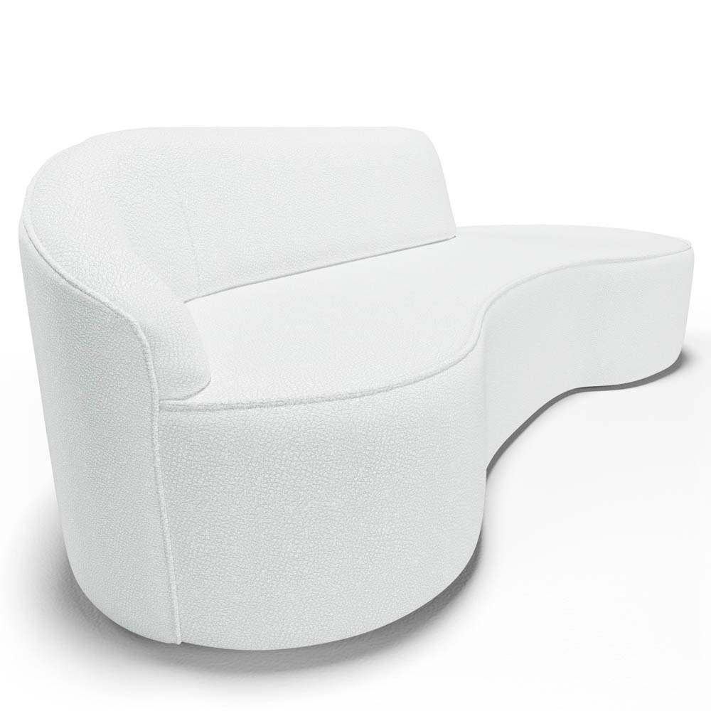 Sofá Living  3 Lugares 210cm Braço Esquerdo Mozart D06 Sintético Branco - Mpozenato
