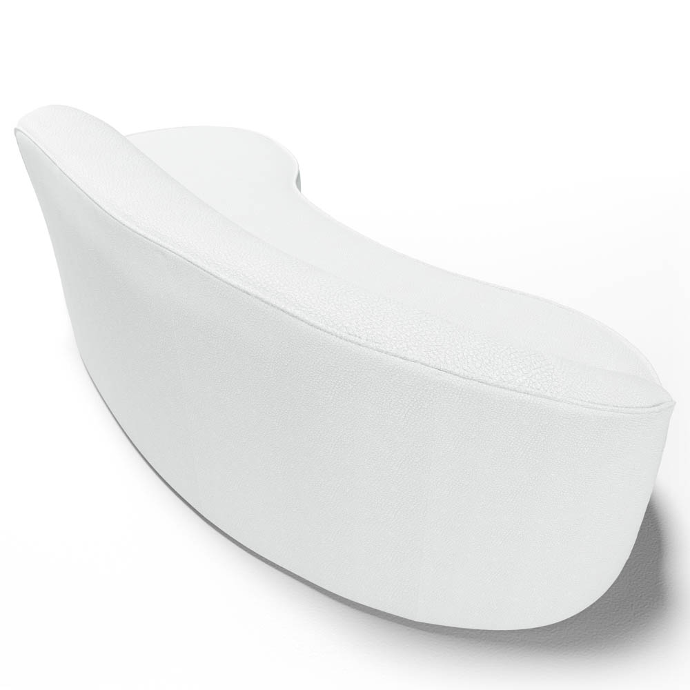 Sofá Living  3 Lugares 210cm Braço Esquerdo Mozart D06 Sintético Branco - Mpozenato