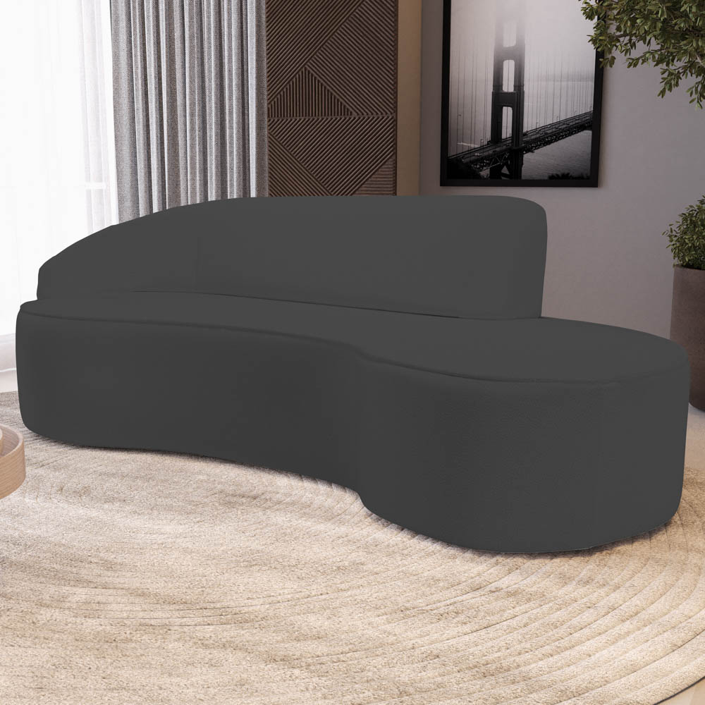 Sofá Living  3 Lugares 210cm Braço Esquerdo Mozart D06 Sintético Cinza - Mpozenato
