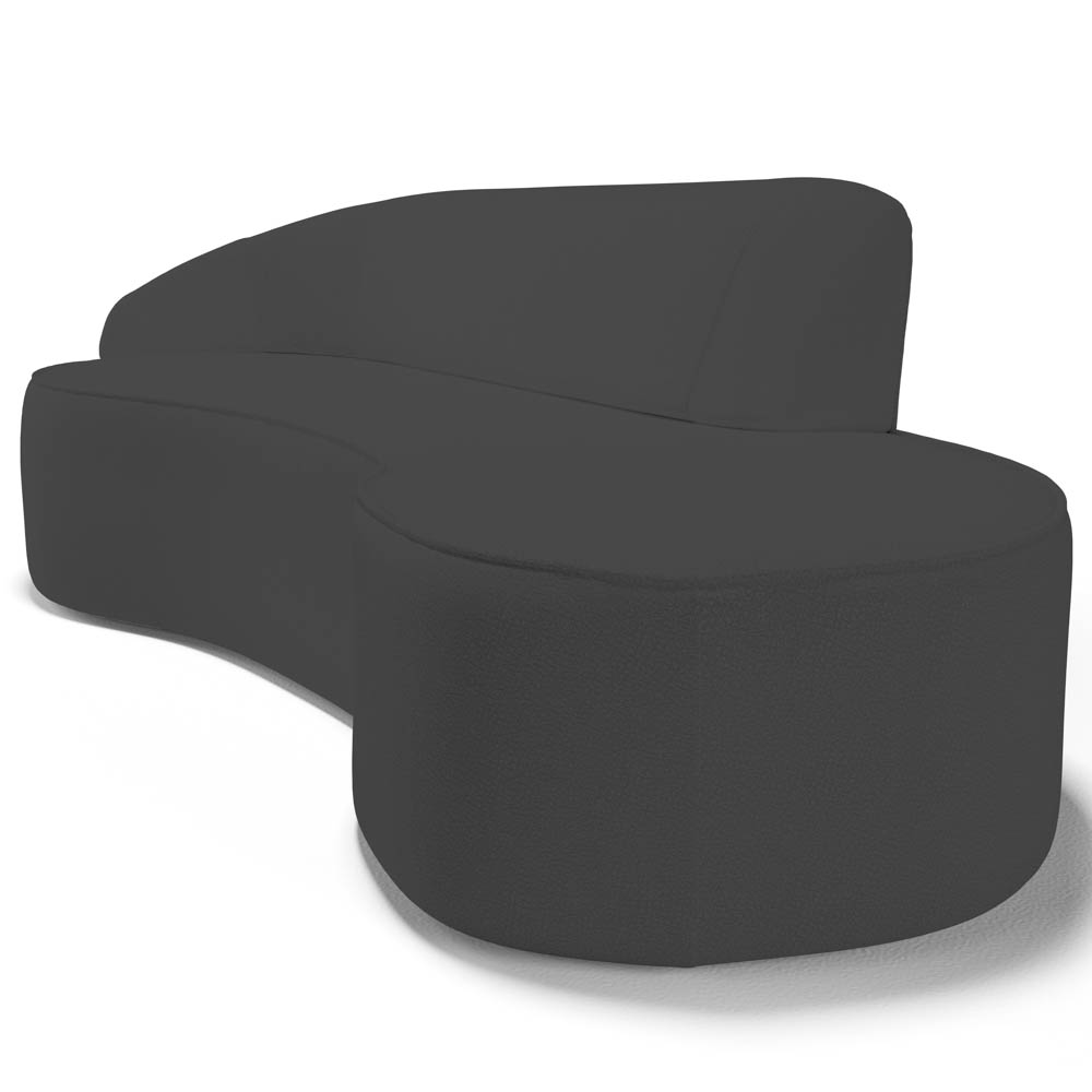 Sofá Living  3 Lugares 210cm Braço Esquerdo Mozart D06 Sintético Cinza - Mpozenato