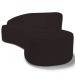 Sofá Living  3 Lugares 210cm Braço Esquerdo Mozart D06 Sintético Marrom - Mpozenato