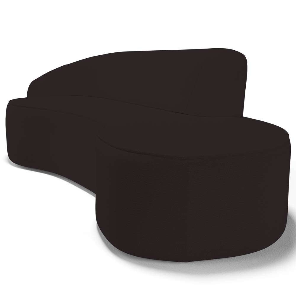 Sofá Living  3 Lugares 210cm Braço Esquerdo Mozart D06 Sintético Marrom - Mpozenato