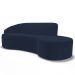 Sofá Living  3 Lugares 210cm Braço Esquerdo Mozart D06 Veludo Azul - Mpozenato