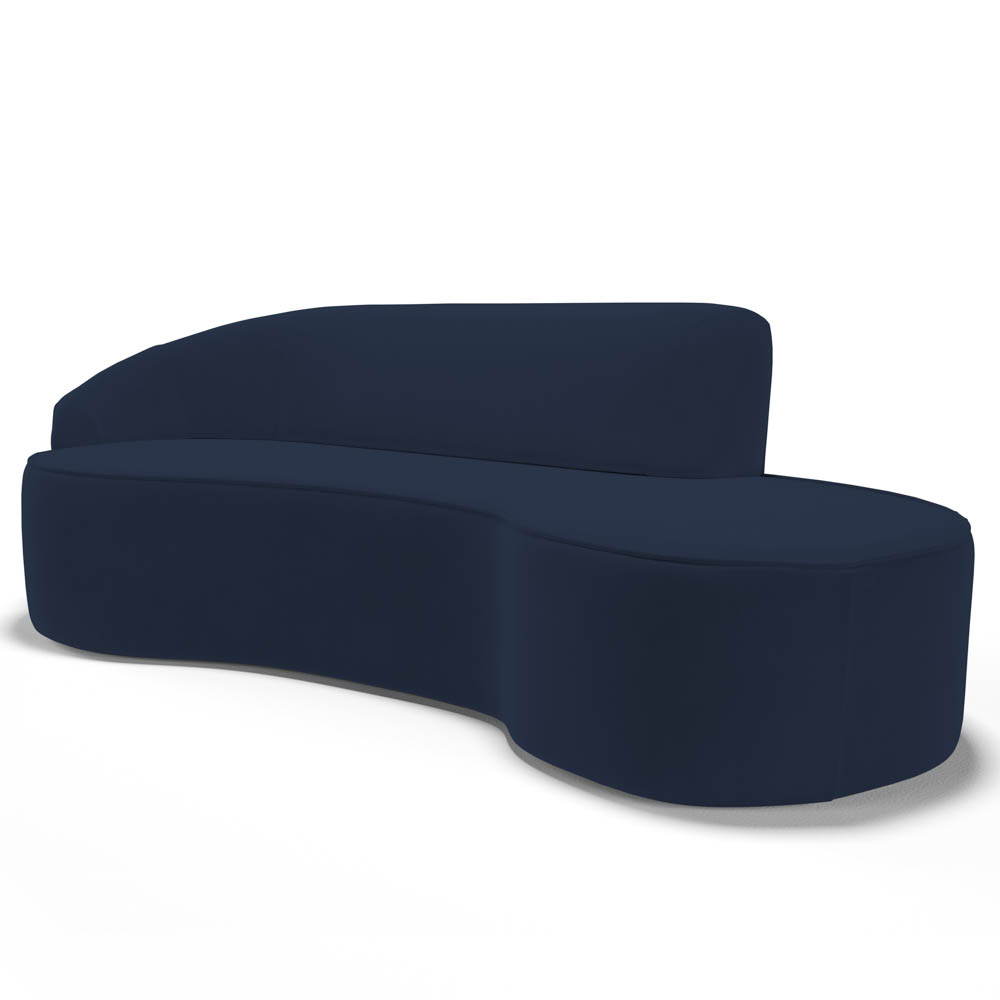 Sofá Living  3 Lugares 210cm Braço Esquerdo Mozart D06 Veludo Azul - Mpozenato
