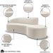 Sofá Living  3 Lugares 210cm Braço Esquerdo Mozart D06 Veludo Bege - Mpozenato