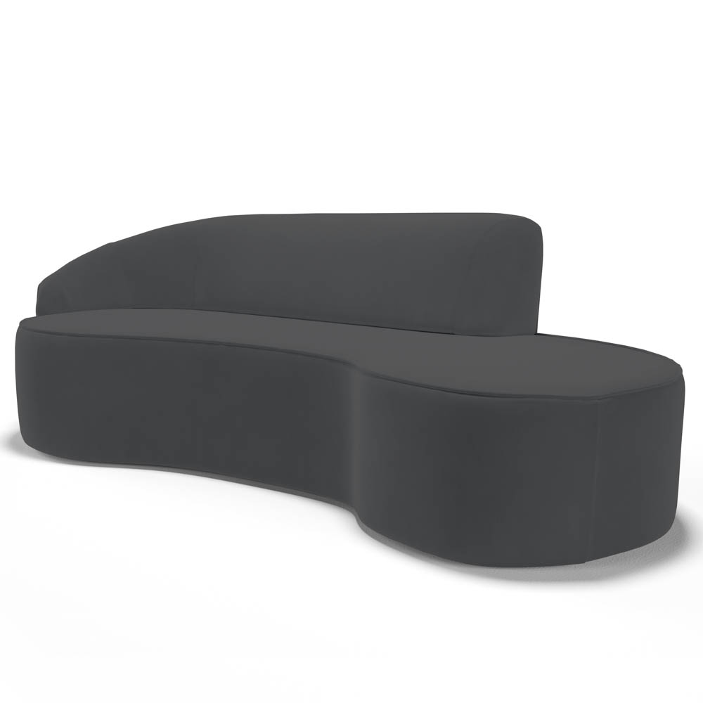 Sofá Living  3 Lugares 210cm Braço Esquerdo Mozart D06 Veludo Cinza - Mpozenato