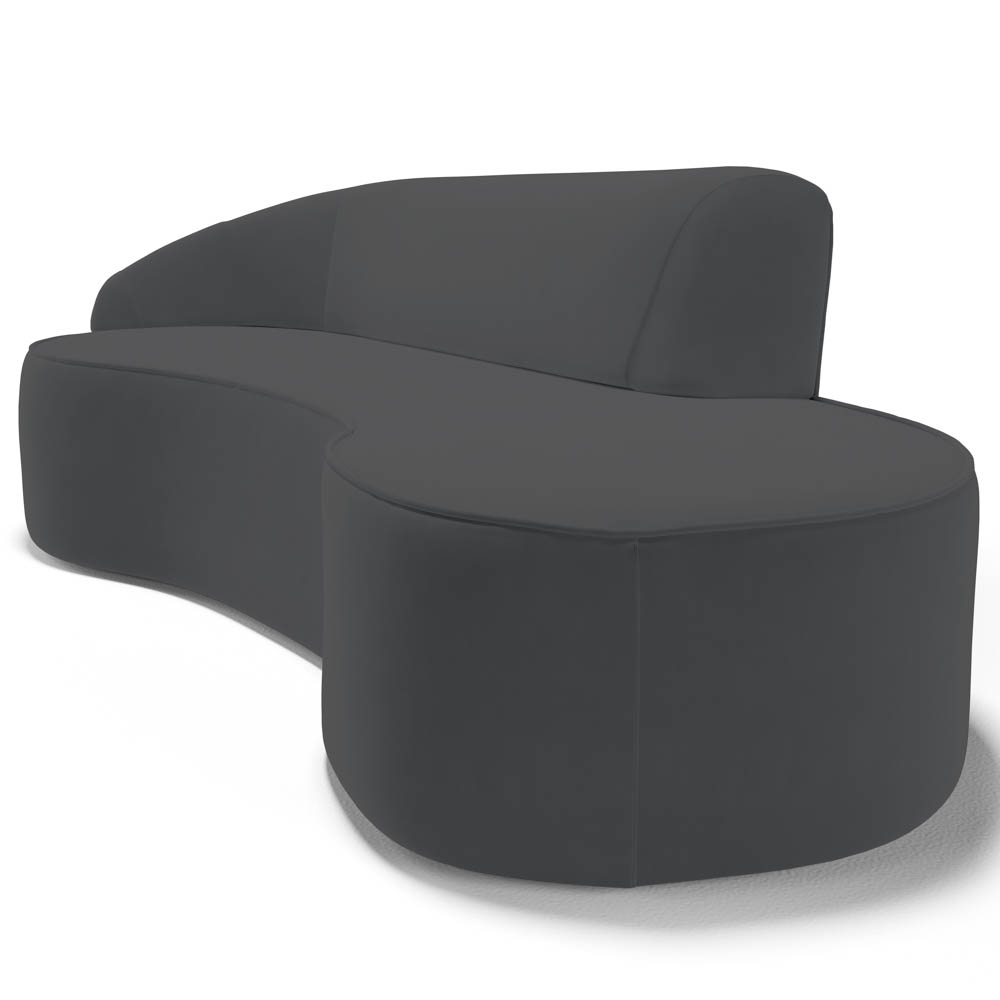 Sofá Living  3 Lugares 210cm Braço Esquerdo Mozart D06 Veludo Cinza - Mpozenato