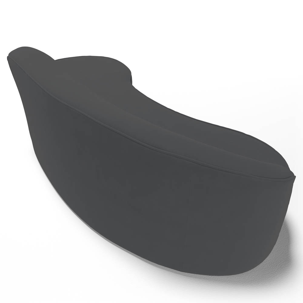 Sofá Living  3 Lugares 210cm Braço Esquerdo Mozart D06 Veludo Cinza - Mpozenato