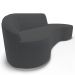 Sofá Living  3 Lugares 210cm Braço Esquerdo Mozart D06 Veludo Cinza - Mpozenato