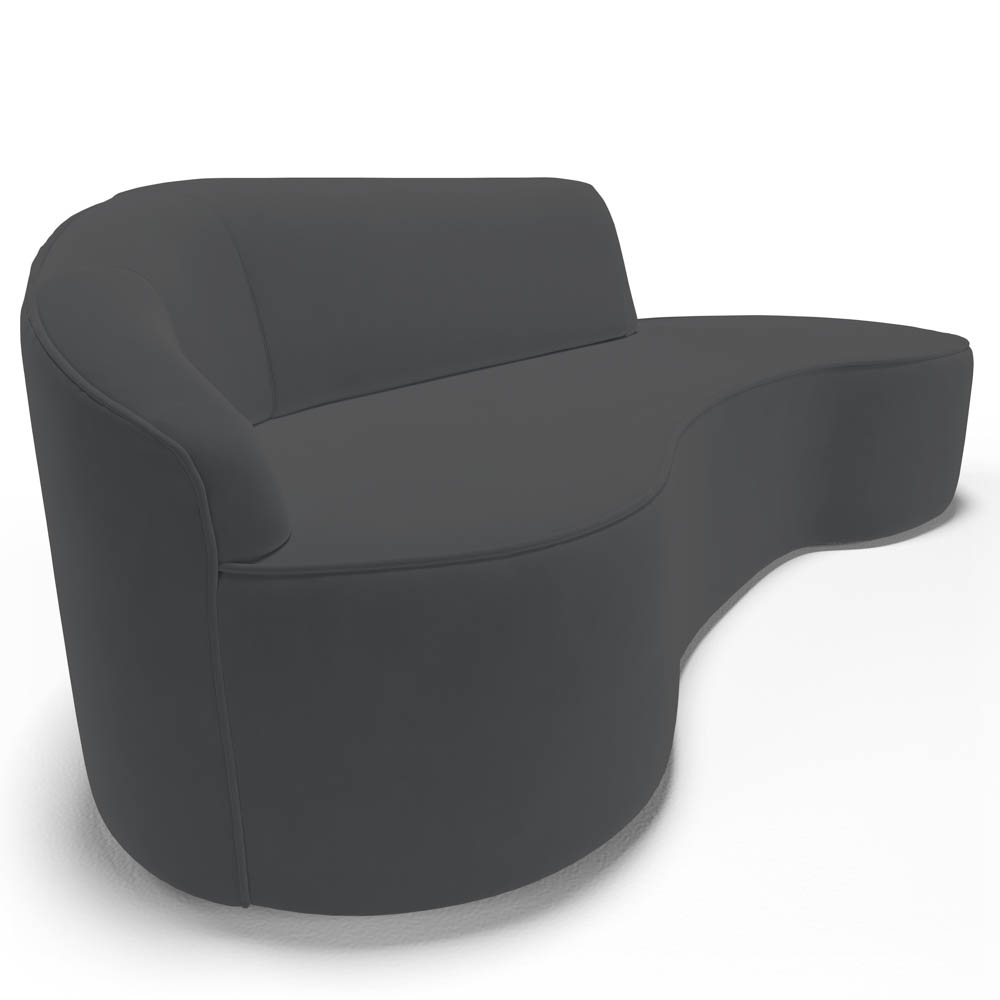 Sofá Living  3 Lugares 210cm Braço Esquerdo Mozart D06 Veludo Cinza - Mpozenato