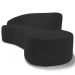 Sofá Living  3 Lugares 210cm Braço Esquerdo Mozart D06 Veludo Preto - Mpozenato