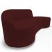 Sofá Living  3 Lugares 210cm Braço Esquerdo Mozart D06 Veludo Vermelho - Mpozenato