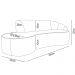 Sofá Living  3 Lugares 230cm Braço Direito Mozart D06 Bouclê Cinza - Mpozenato