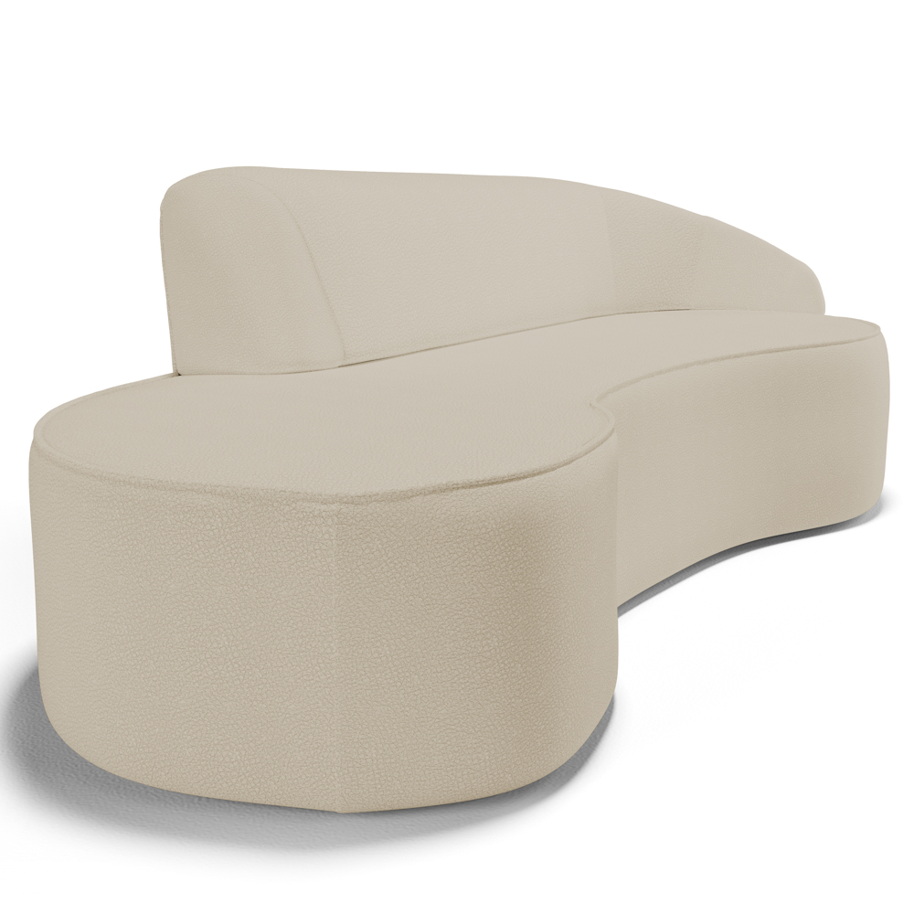 Sofá Living  3 Lugares 230cm Braço Direito Mozart D06 Sintético Bege - Mpozenato