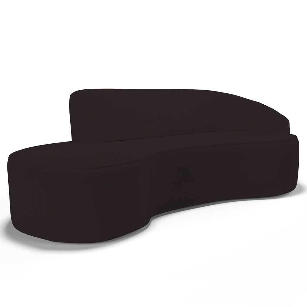 Sofá Living  3 Lugares 230cm Braço Direito Mozart D06 Sintético Marrom - Mpozenato