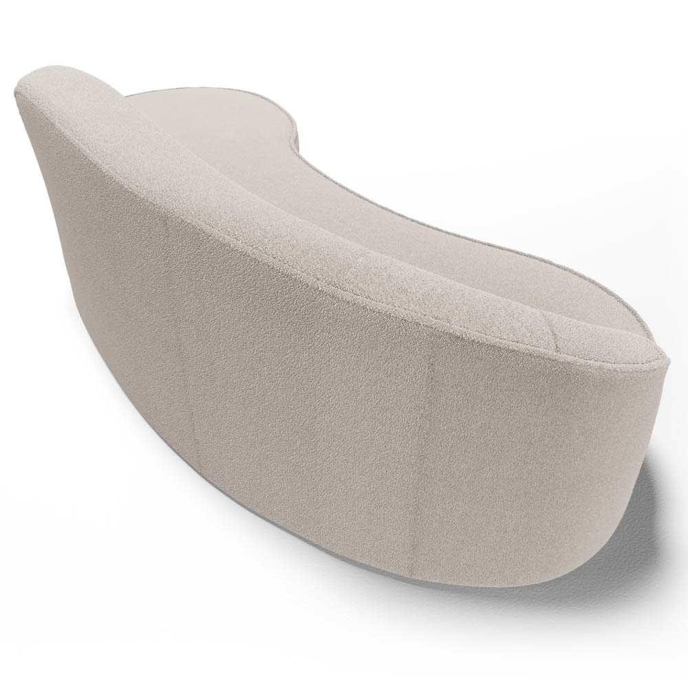 Sofá Living  3 Lugares 230cm Braço Esquerdo Mozart D06 Bouclê Bege - Mpozenato