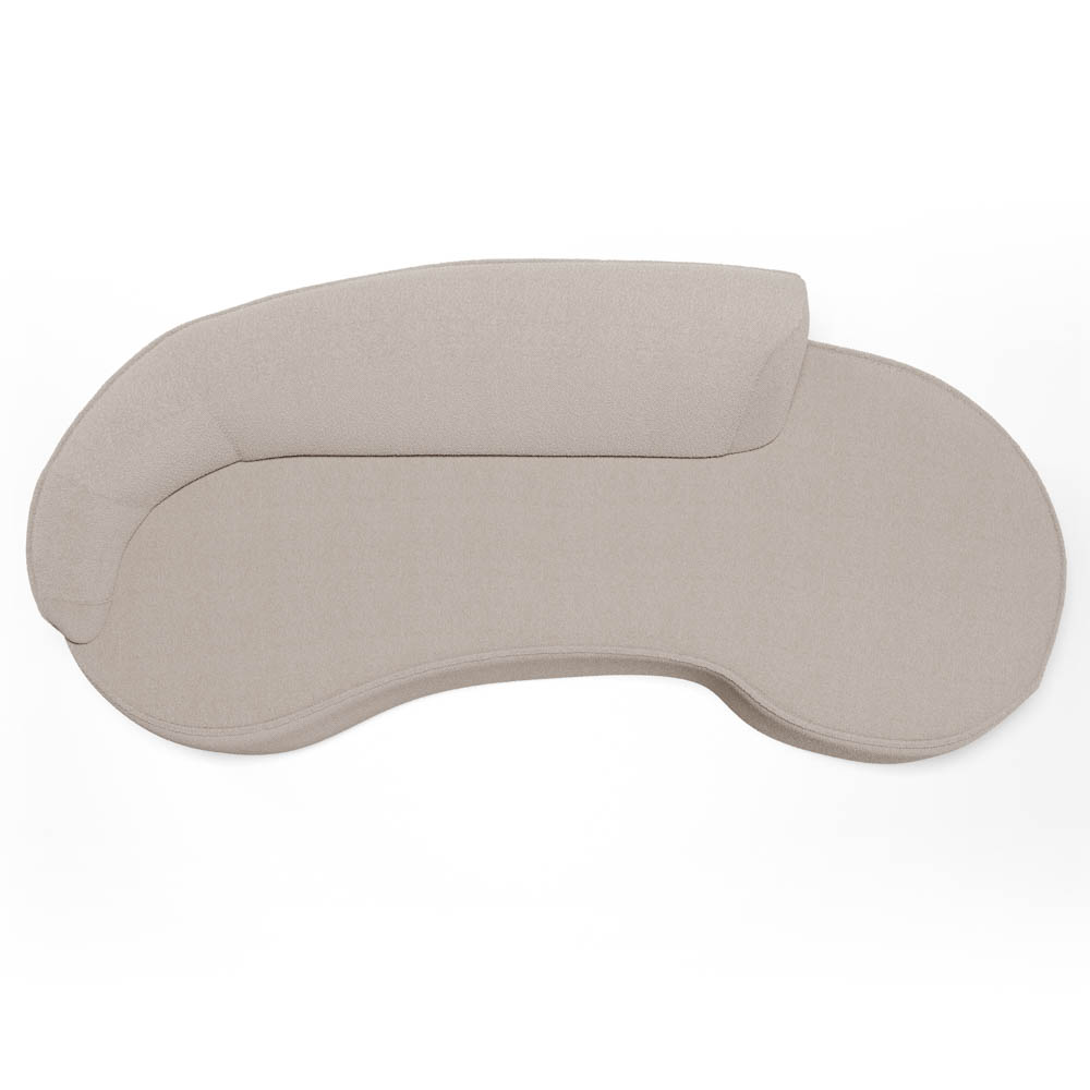 Sofá Living  3 Lugares 230cm Braço Esquerdo Mozart D06 Bouclê Bege - Mpozenato