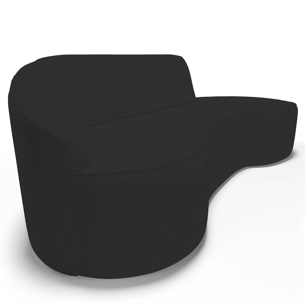 Sofá Living  3 Lugares 230cm Braço Esquerdo Mozart D06 Sintético Preto - Mpozenato