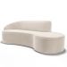 Sofá Living  3 Lugares 230cm Braço Esquerdo Mozart D06 Veludo Bege - Mpozenato