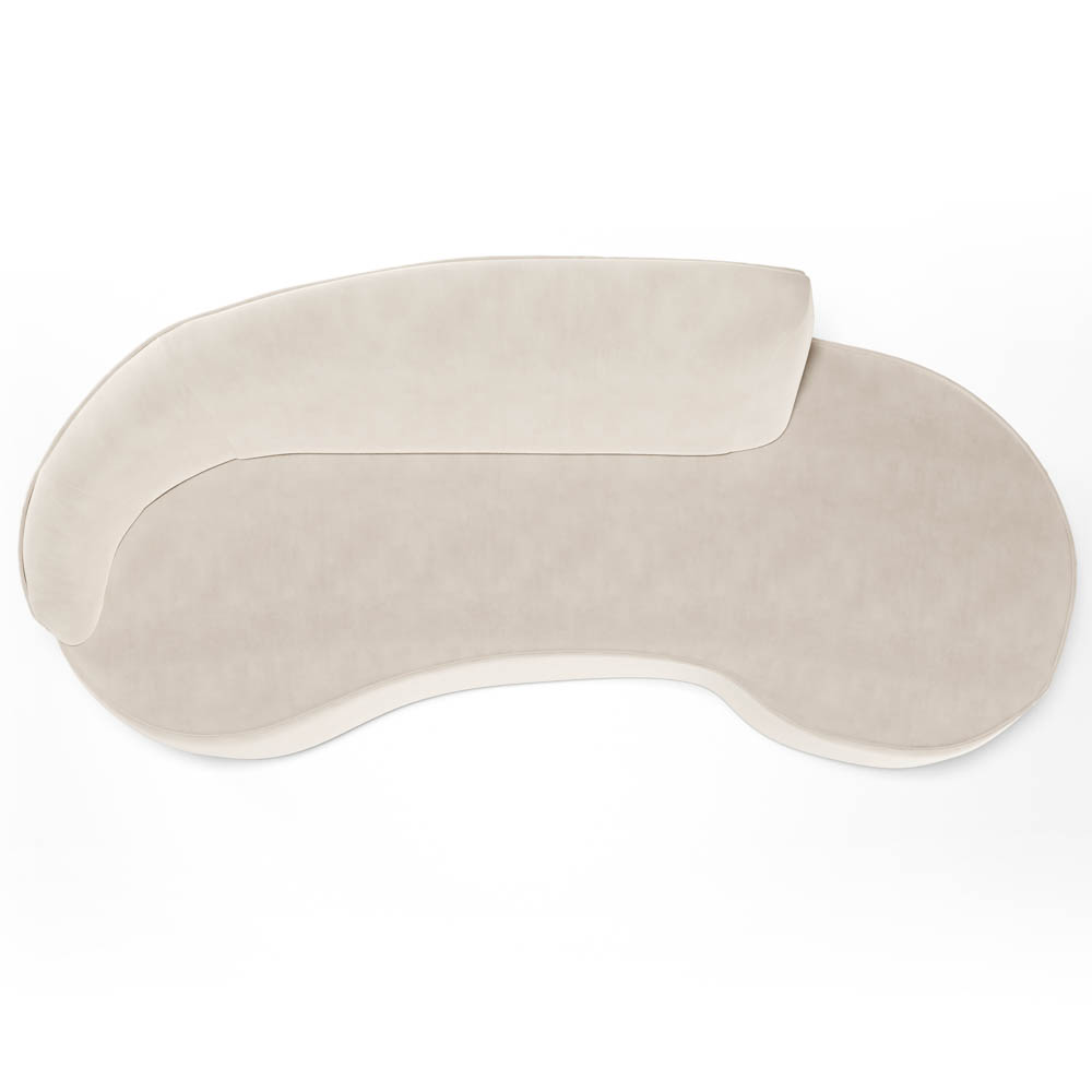 Sofá Living  3 Lugares 230cm Braço Esquerdo Mozart D06 Veludo Bege - Mpozenato