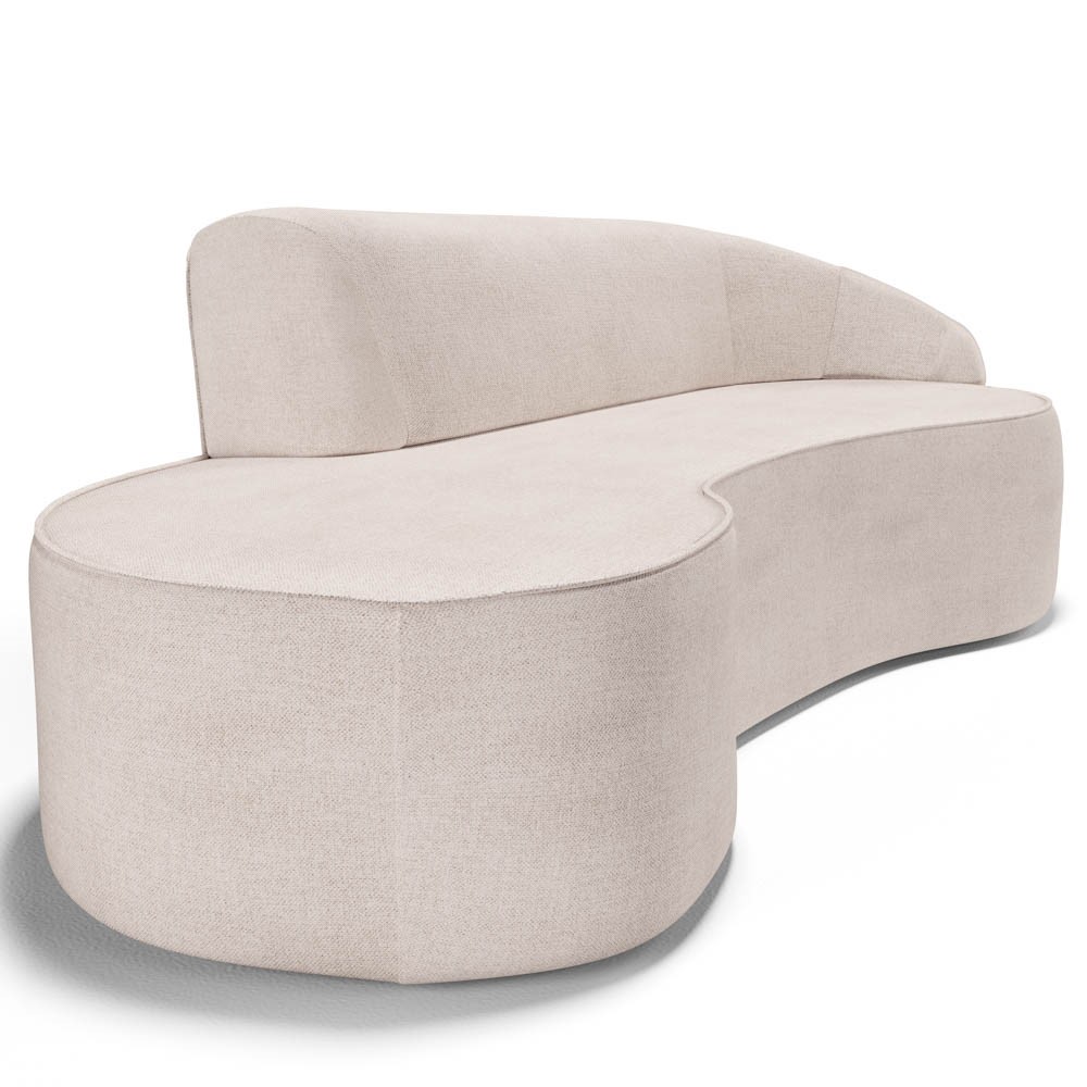 Sofá Living  3 Lugares 260cm Braço Direito Mozart D06 Linho Cru - Mpozenato