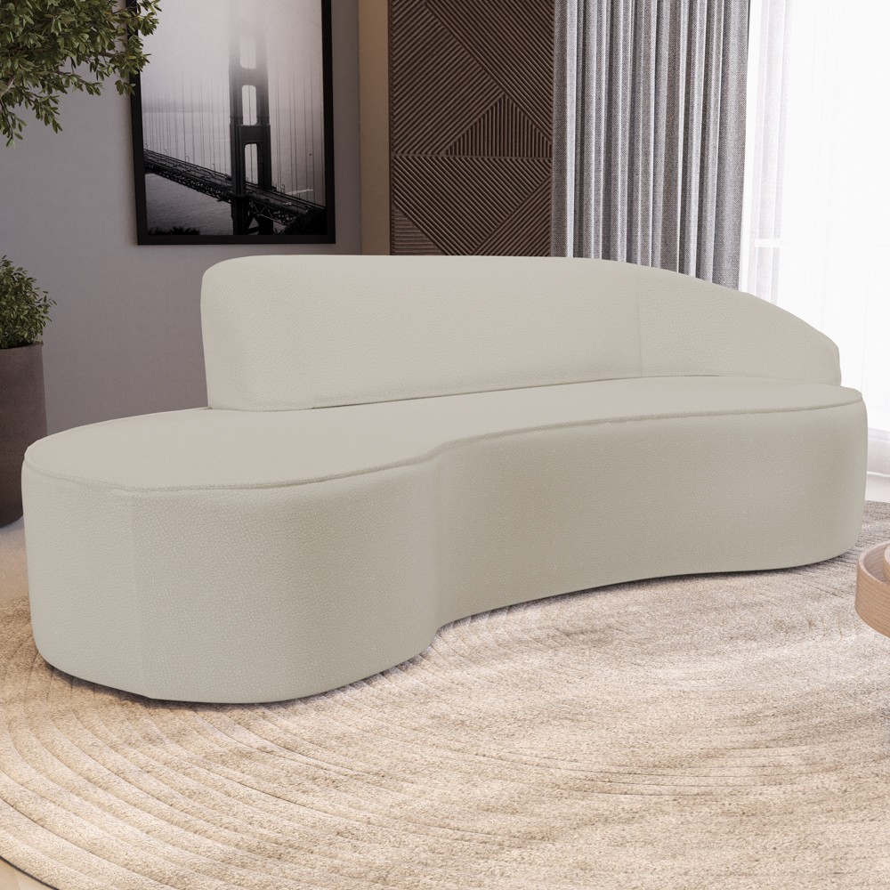Sofá Living  3 Lugares 260cm Braço Direito Mozart D06 Sintético Bege - Mpozenato