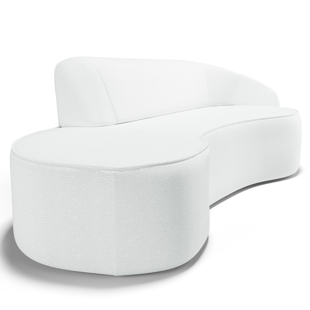 Sofá Living  3 Lugares 260cm Braço Direito Mozart D06 Sintético Branco - Mpozenato