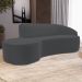 Sofá Living  3 Lugares 260cm Braço Direito Mozart D06 Veludo Cinza - Mpozenato