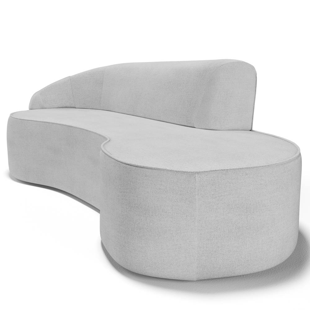 Sofá Living  3 Lugares 260cm Braço Esquerdo Mozart D06 Linho Cinza - Mpozenato