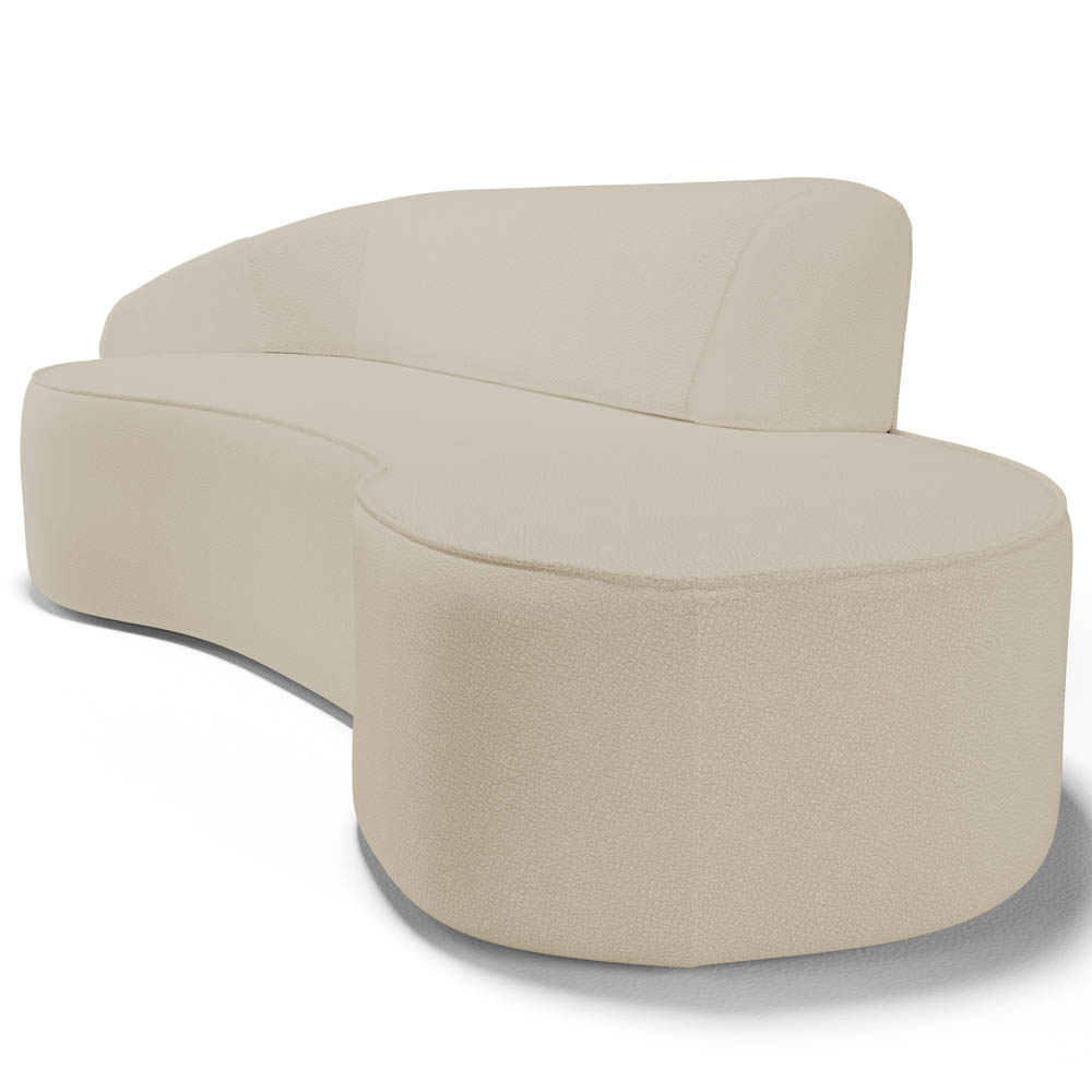 Sofá Living  3 Lugares 260cm Braço Esquerdo Mozart D06 Sintético Bege - Mpozenato