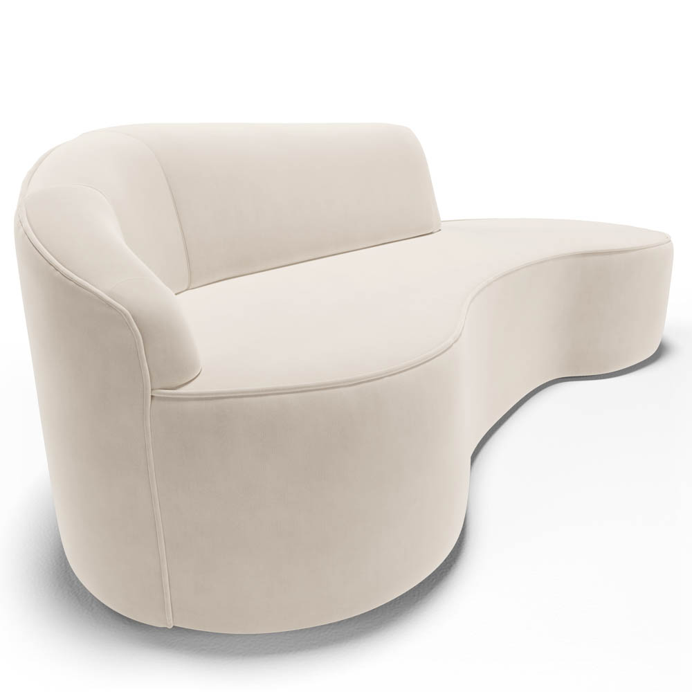 Sofá Living  3 Lugares 260cm Braço Esquerdo Mozart D06 Veludo Bege - Mpozenato
