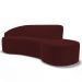 Sofá Living  3 Lugares 260cm Braço Esquerdo Mozart D06 Veludo Vermelho - Mpozenato