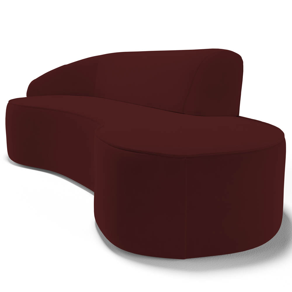 Sofá Living  3 Lugares 260cm Braço Esquerdo Mozart D06 Veludo Vermelho - Mpozenato