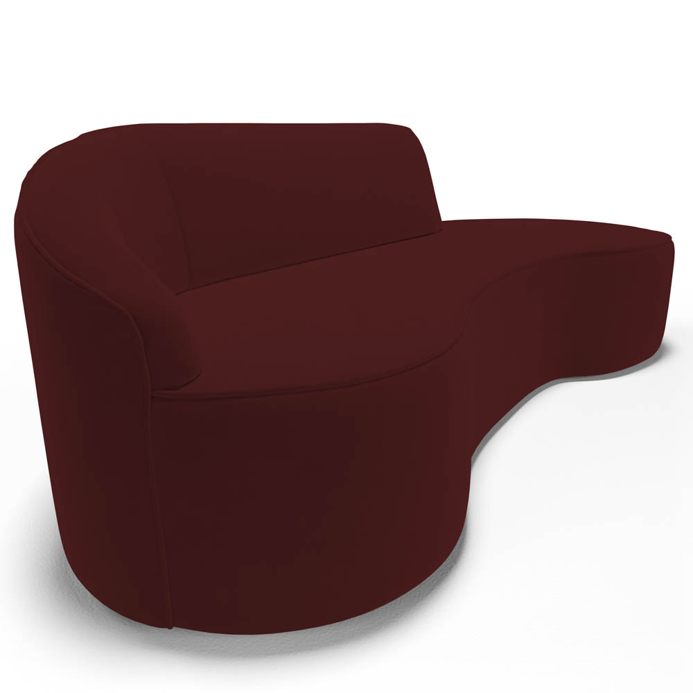 Sofá Living  3 Lugares 260cm Braço Esquerdo Mozart D06 Veludo Vermelho - Mpozenato