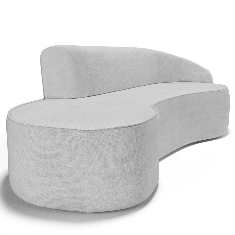 Sofá Living  4 Lugares 280cm Braço Direito Mozart D06 Linho Cinza - Mpozenato