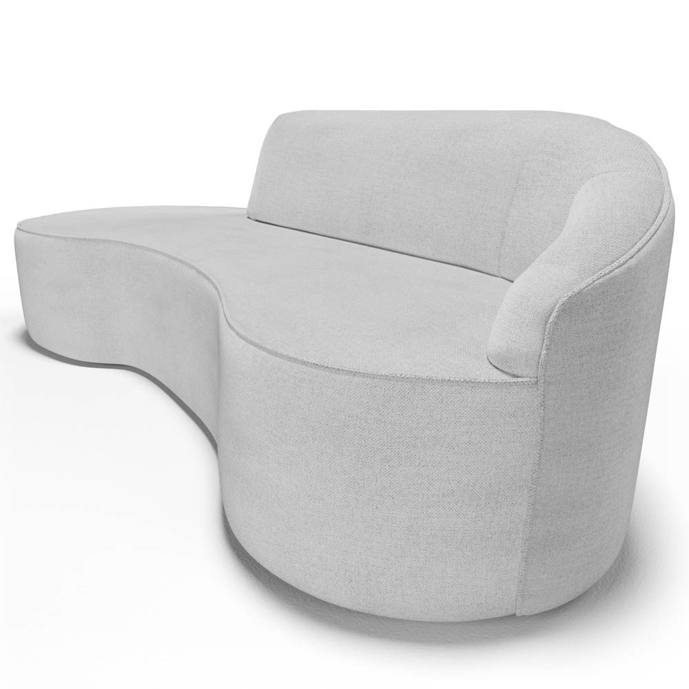 Sofá Living  4 Lugares 280cm Braço Direito Mozart D06 Linho Cinza - Mpozenato