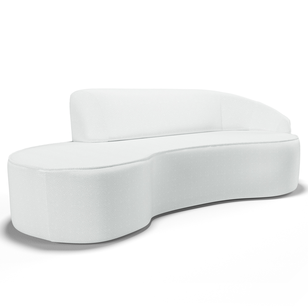 Sofá Living  4 Lugares 280cm Braço Direito Mozart D06 Sintético Branco - Mpozenato