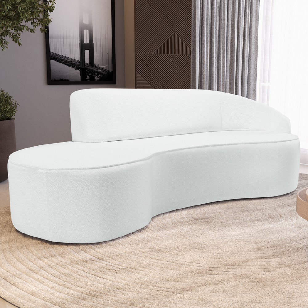 Sofá Living  4 Lugares 280cm Braço Direito Mozart D06 Sintético Branco - Mpozenato