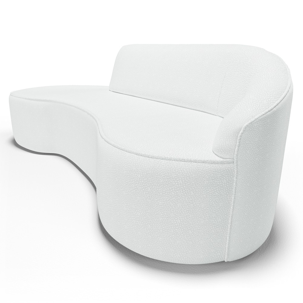 Sofá Living  4 Lugares 280cm Braço Direito Mozart D06 Sintético Branco - Mpozenato