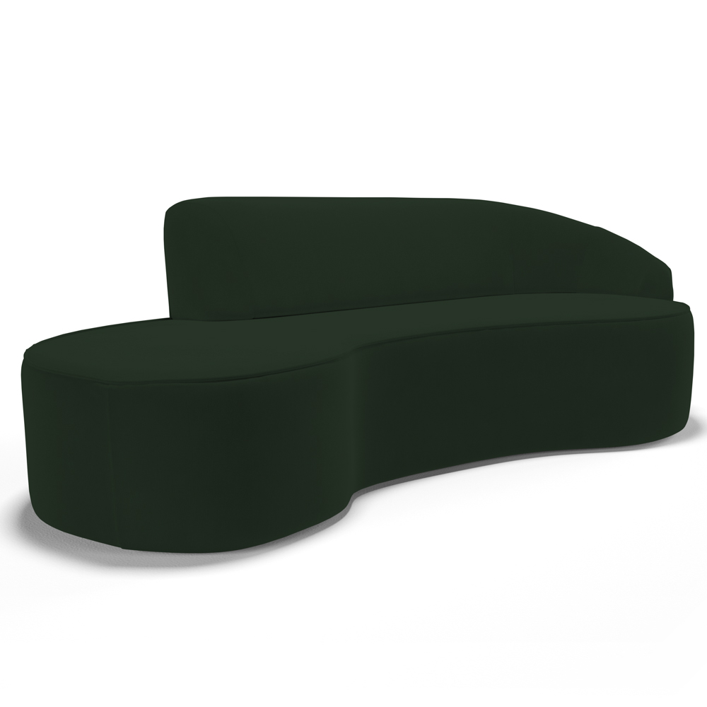 Sofá Living  4 Lugares 280cm Braço Direito Mozart D06 Veludo Verde - Mpozenato