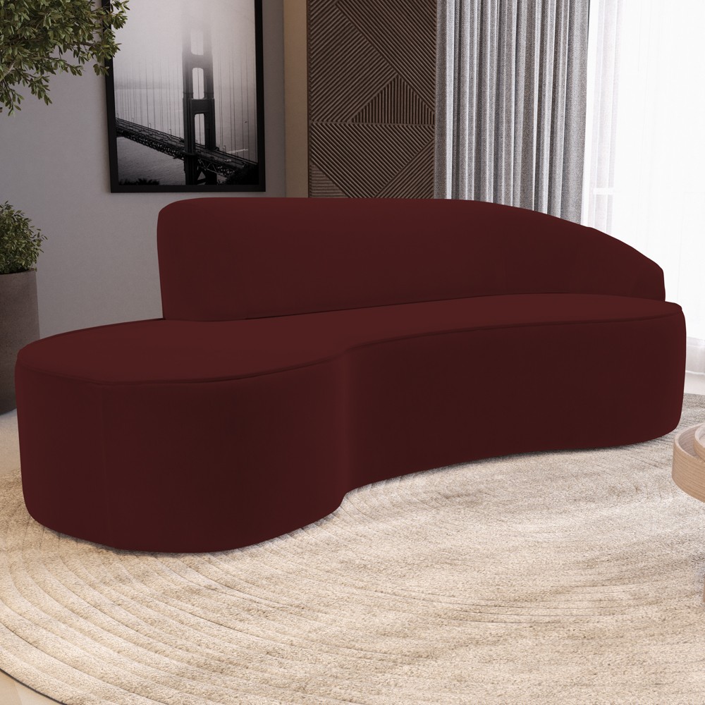 Sofá Living  4 Lugares 280cm Braço Direito Mozart D06 Veludo Vermelho - Mpozenato