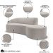 Sofá Living  4 Lugares 280cm Braço Esquerdo Mozart D06 Bouclê Bege - Mpozenato