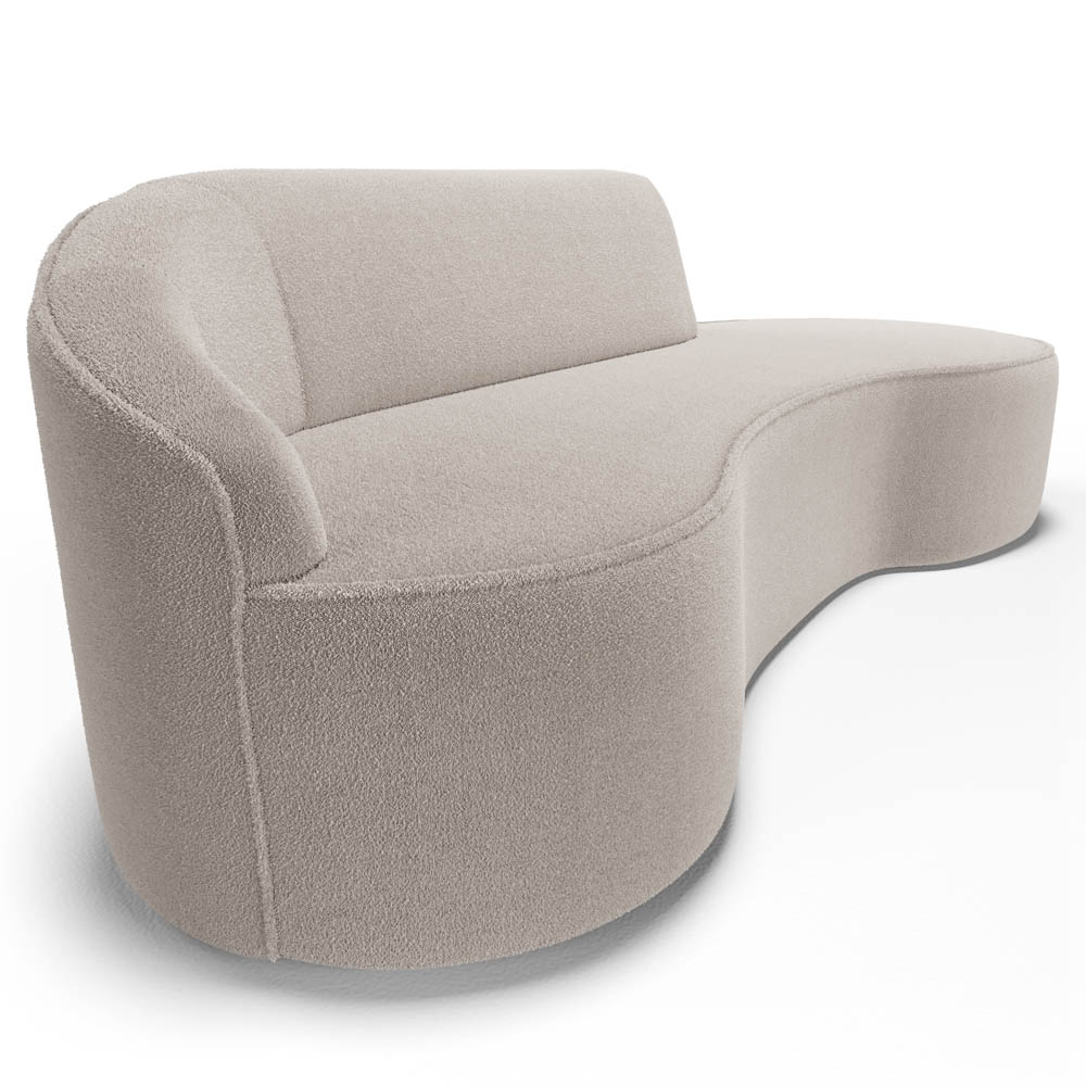 Sofá Living  4 Lugares 280cm Braço Esquerdo Mozart D06 Bouclê Bege - Mpozenato