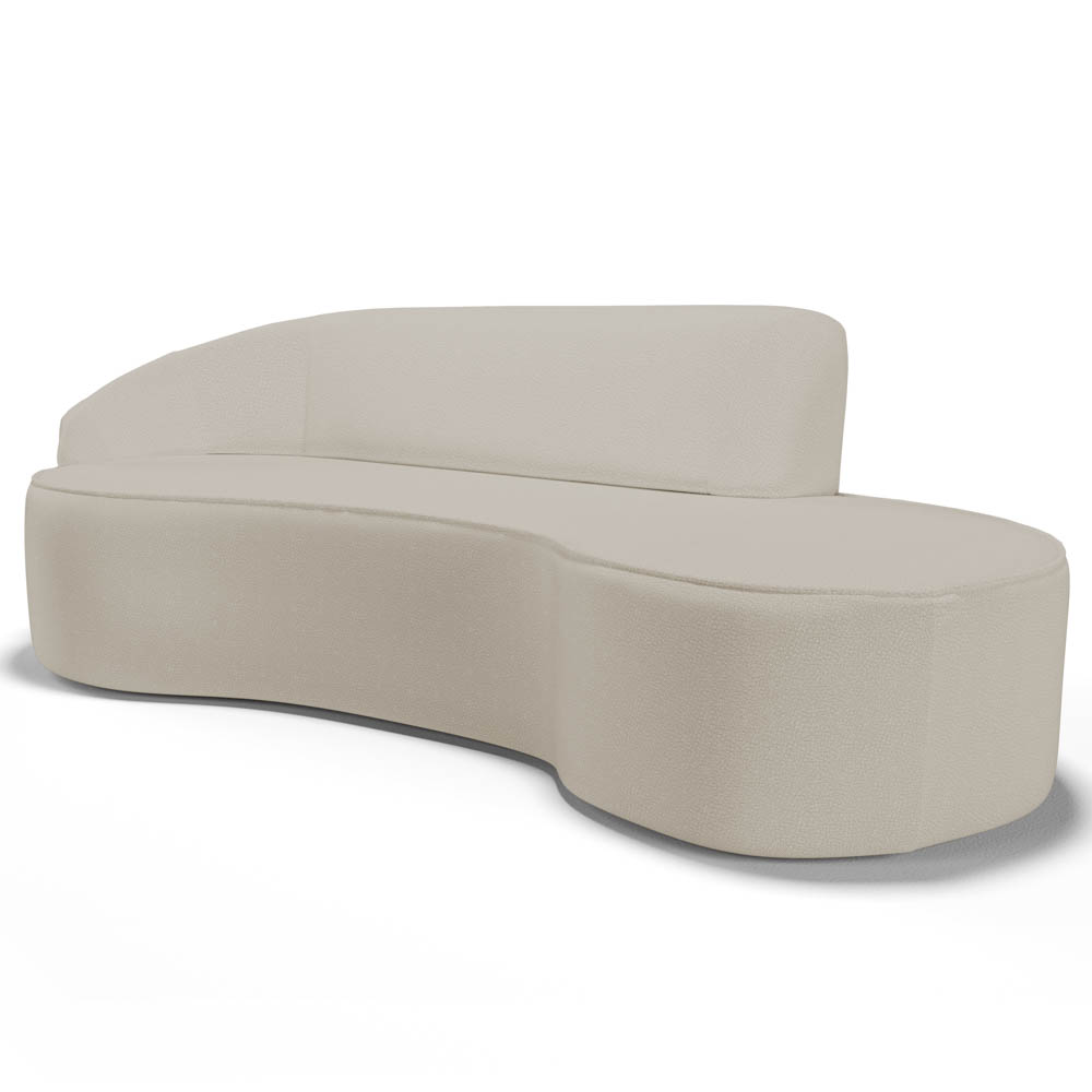 Sofá Living  4 Lugares 280cm Braço Esquerdo Mozart D06 Sintético Bege - Mpozenato
