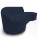 Sofá Living  4 Lugares 280cm Braço Esquerdo Mozart D06 Veludo Azul - Mpozenato