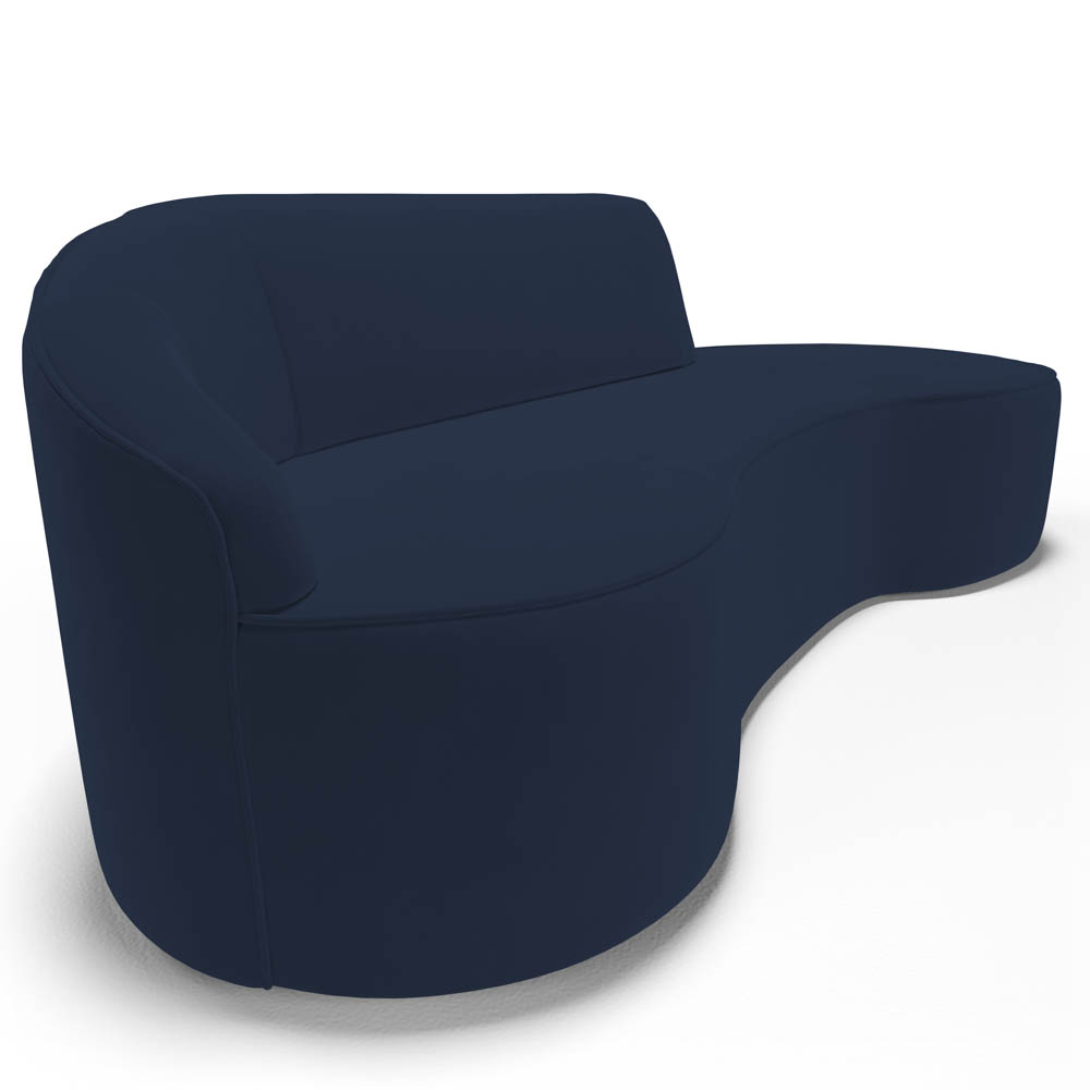 Sofá Living  4 Lugares 280cm Braço Esquerdo Mozart D06 Veludo Azul - Mpozenato