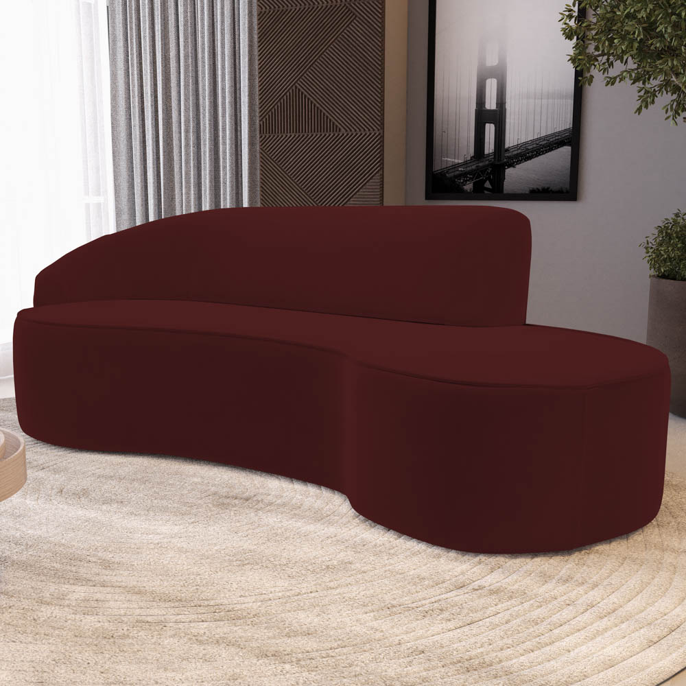 Sofá Living  4 Lugares 280cm Braço Esquerdo Mozart D06 Veludo Vermelho - Mpozenato