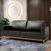 Sofá Living 145cm 2 Lugares Kayrós D05 Sintético Preto - Mpozenato