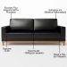 Sofá Living 145cm 2 Lugares Kayrós D05 Sintético Preto - Mpozenato